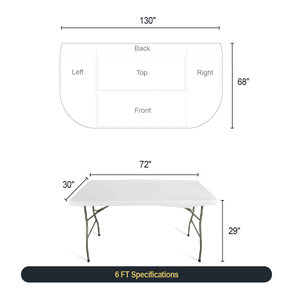 6ft 3-sided Table Cover