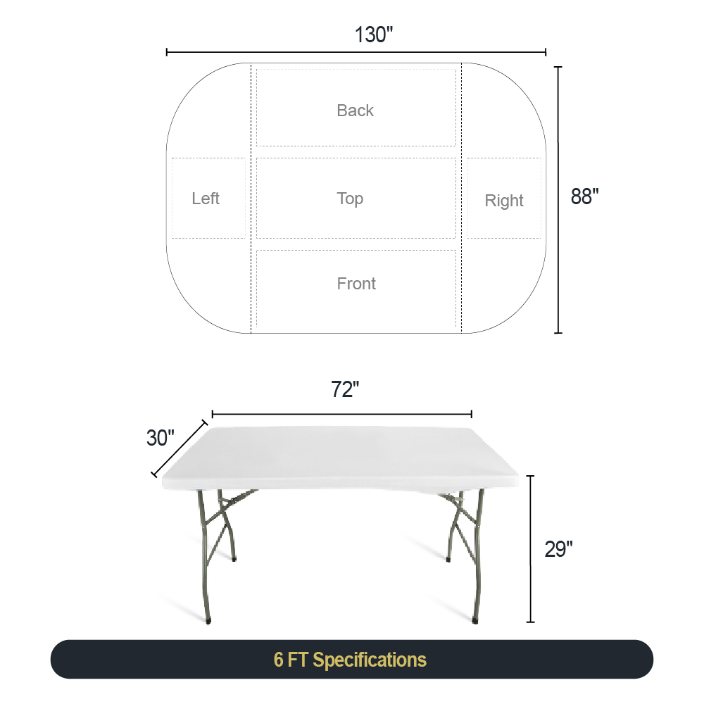 6ft 4-sided Table Cover