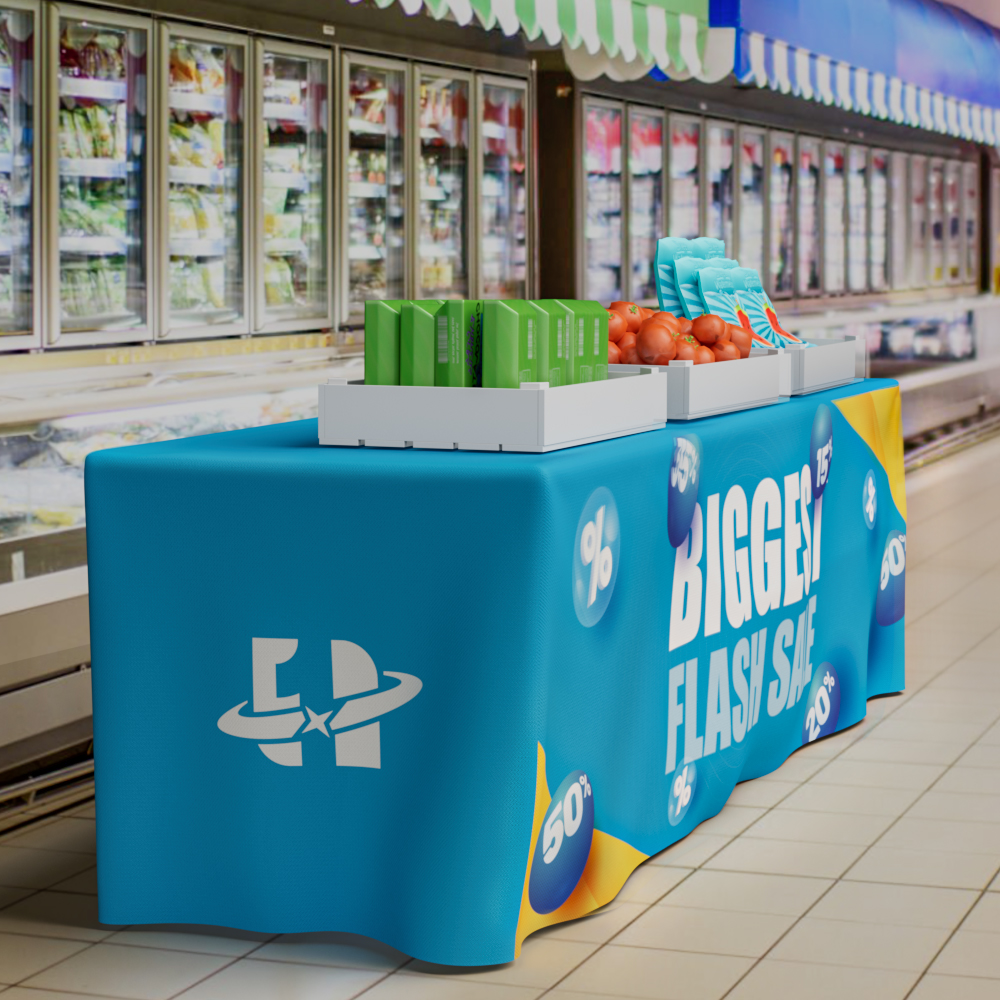 8ft 3-sided Fitted Table Cover
