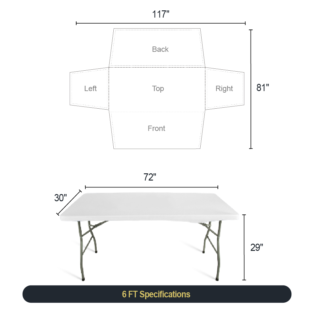 6ft 4-sided Stretch Table Cover