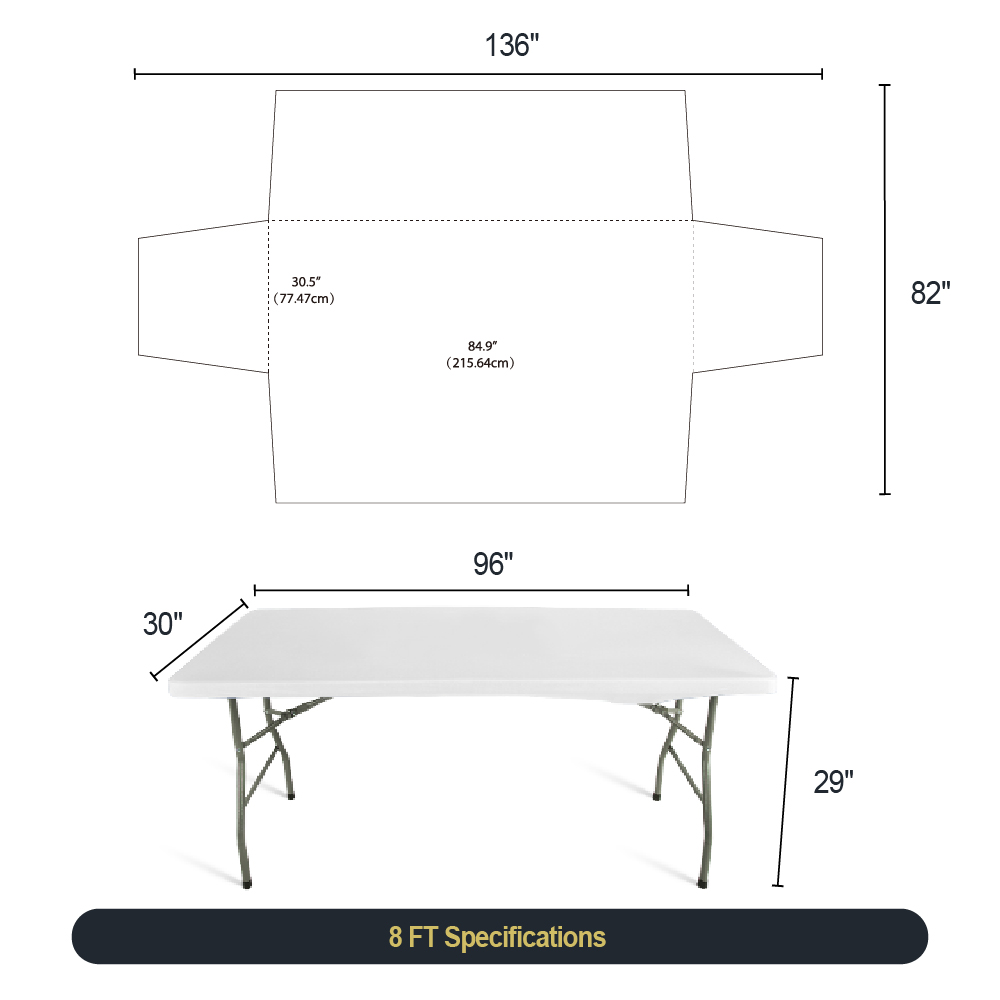 8ft 4-sided Stretch Table Cover