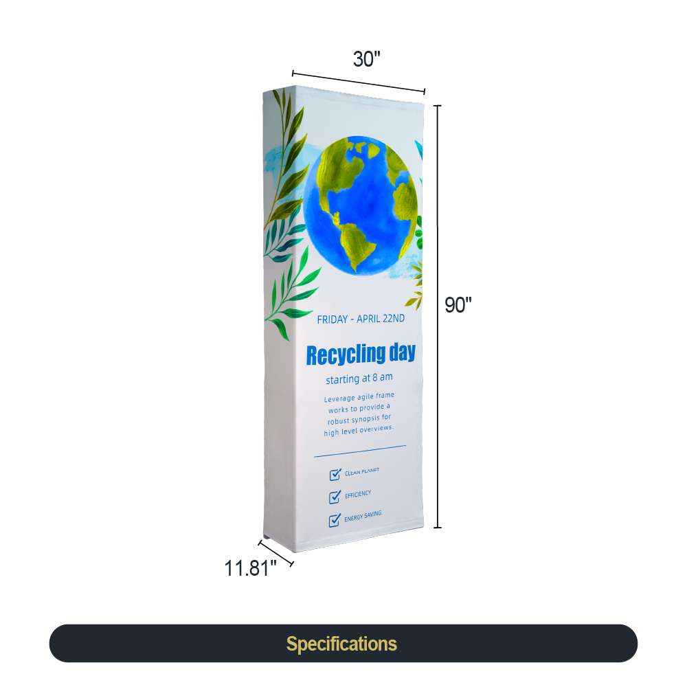 2.5ft Straight Fabric Popup Displays