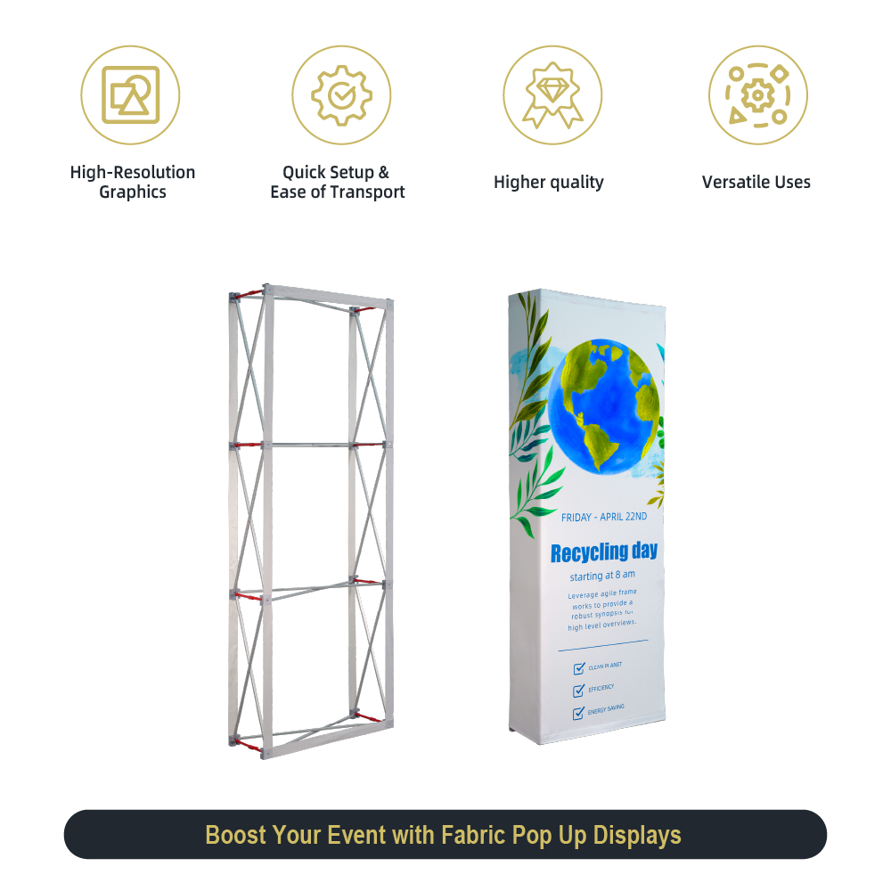 2.5ft Straight Fabric Popup Displays