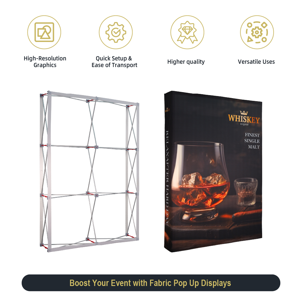 5ft Straight Fabric Popup Displays