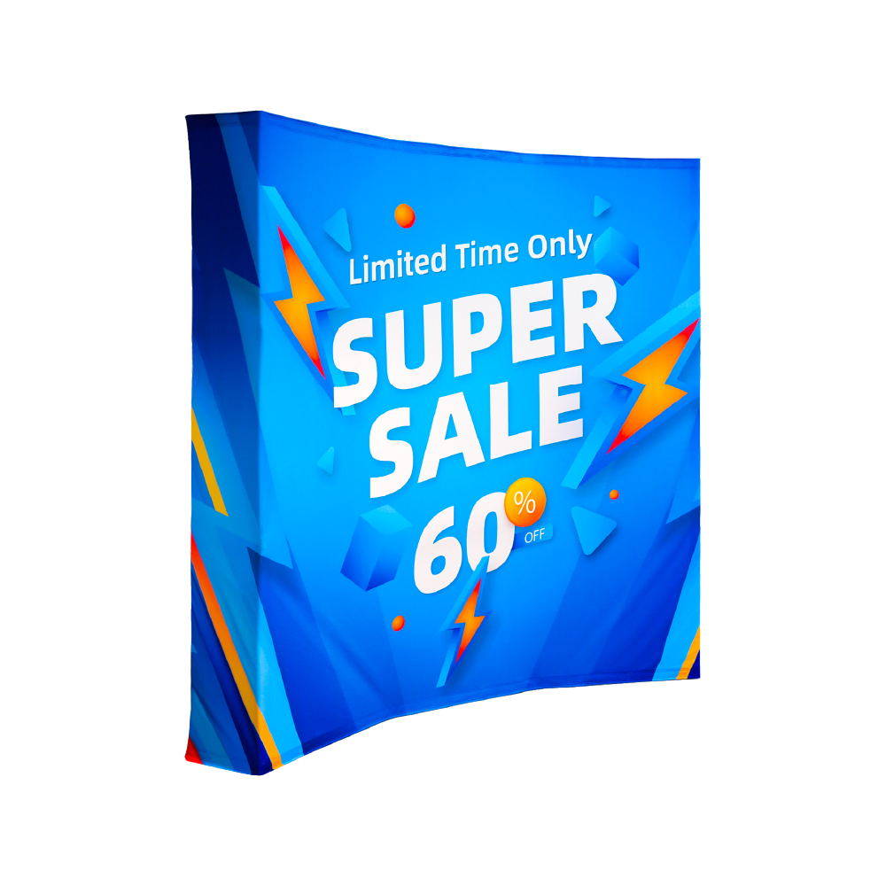8ft Curved Fabric Popup Displays