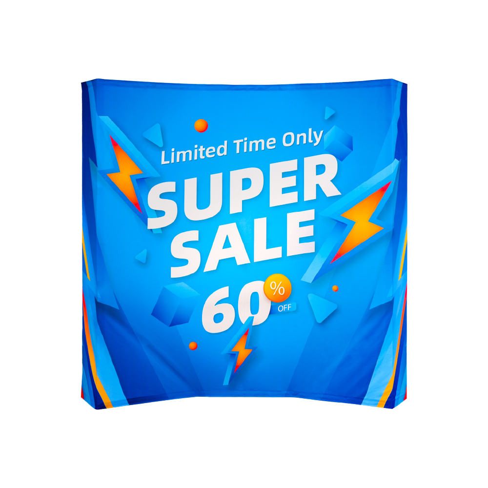 8ft Curved Fabric Popup Displays
