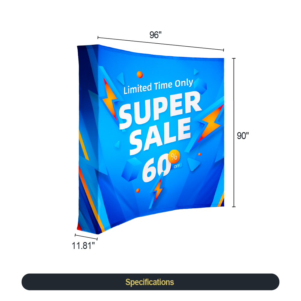 8ft Curved Fabric Popup Displays