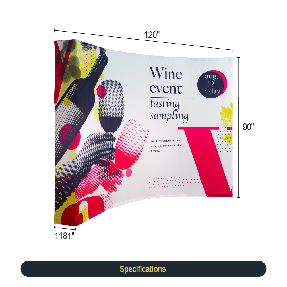 10ft Curved Fabric Popup Displays