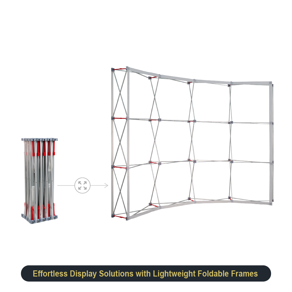10ft Curved Fabric Popup Displays