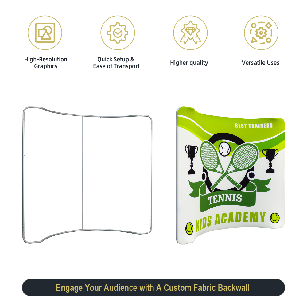 8ft Backdrop Banner Stand-Curved